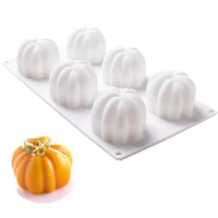 pumpkin silicone 3d cake molds for baking moule mousse diy pastry decorating tools dessert chocolate mould 6 cavity