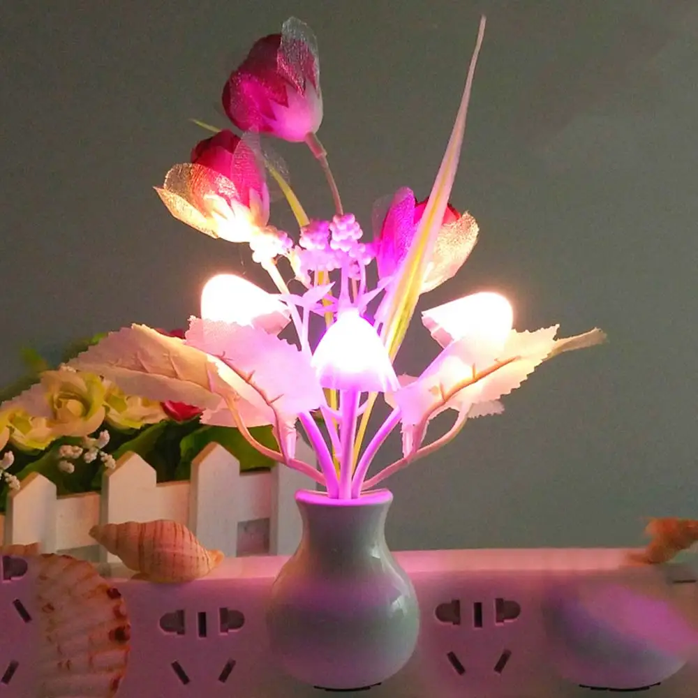 Ночник-гриб светодиодный автоматический Ангел Прекрасный Красочный сиреневый