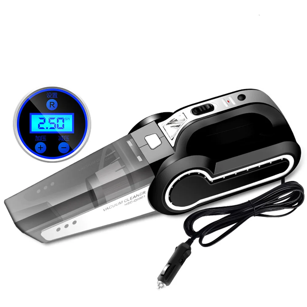

4 In 1 Low Noise Car Vacuum Cleaner Portable Tire Inflate Interior Multifunctional Digital Display High Power Led Dust Collect