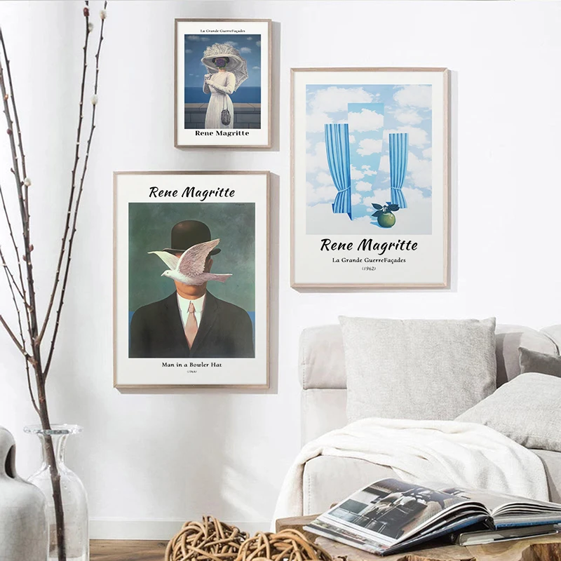 Всемирно известная Картина на холсте Рене магритте сын человека влюбленные