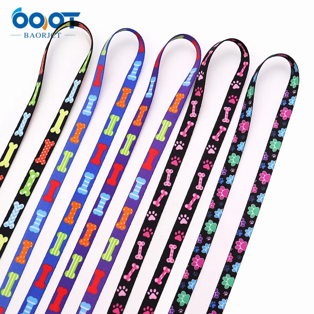 Двухсторонний собачий ошейник 3/8 дюйма утолщенная лента со следами собаки 10