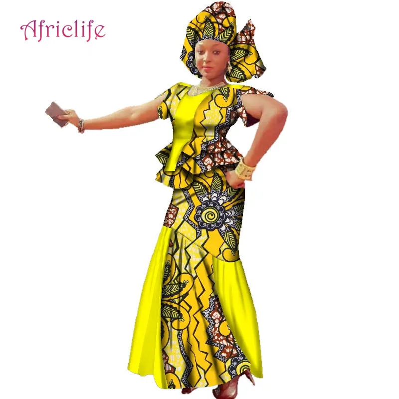 Женский комплект из 3 предметов с юбкой и топом женское платье Дашики Африканским