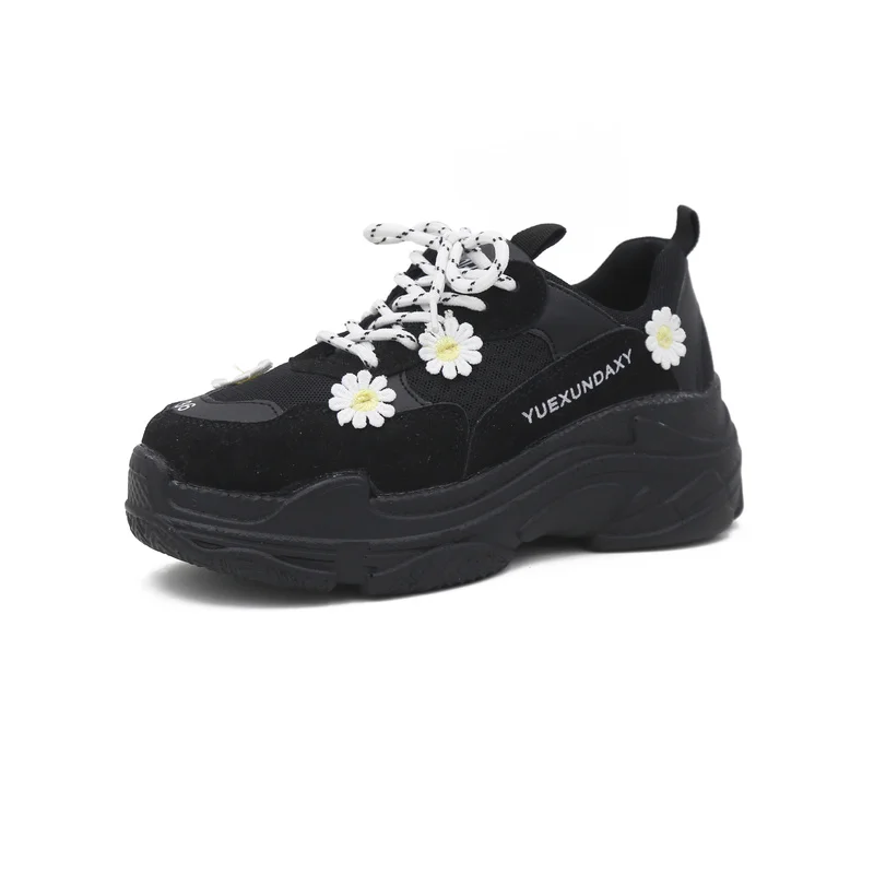 

2019 Hot Casual Sneakers shoes Women Fashion Vulcanize Lace Up Shoes Sneakers Basket Chunky Flats Women Shoes Krasovki H1-93