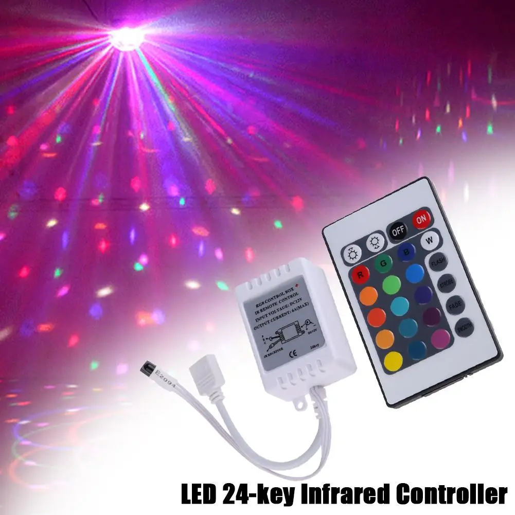 24 Keys IR Remote Control Box 5050 RGB LED Colorful Light Security Home Bedroom Decoration Supplies | Лампы и освещение