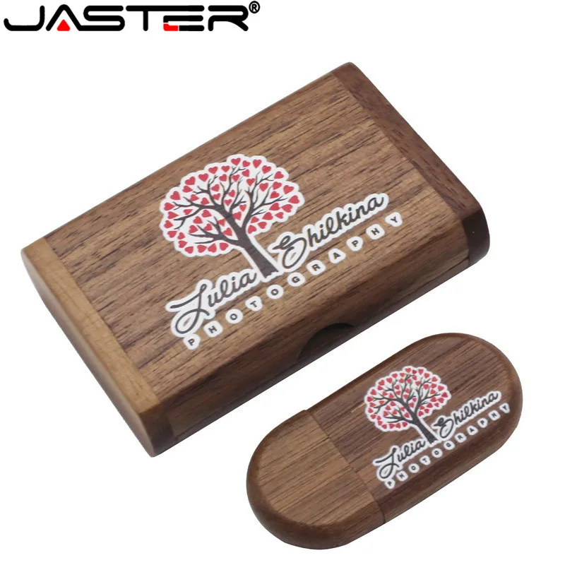 Оптовая продажа высококачественный деревянный логотип JASTER флэш накопитель USB 4