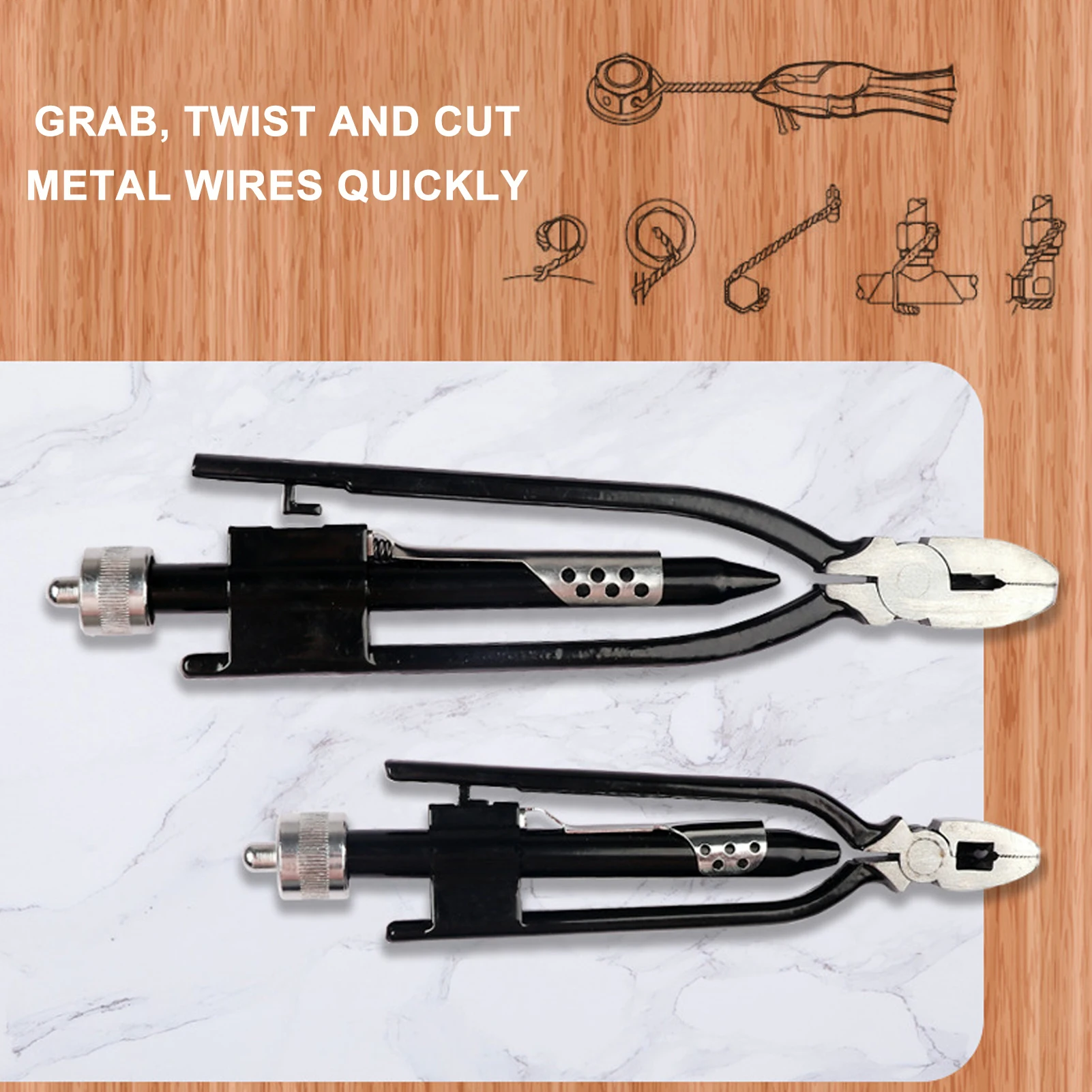 

Safety Lock 6inch 9inch Practical Durable Aircraft Tool One-way Industry Portable Wire Twisting Plier Auto Black Multifunctional