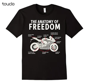 Новинка 2019, повседневная мотоциклетная футболка с коротким рукавом Анатомия свободы, Мужская футболка хорошего качества
