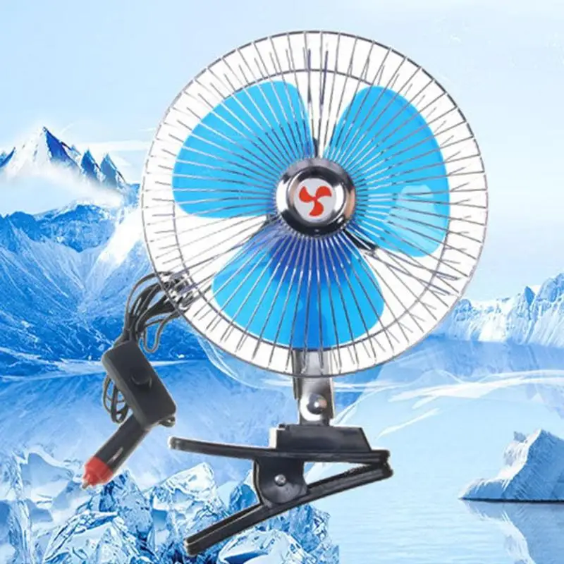 

12V/24V Mini Electric Auto Car Fan Low Noise Summer Cooling Fan Truck Vehicle Strong Wind Air Cooler Conditioner New