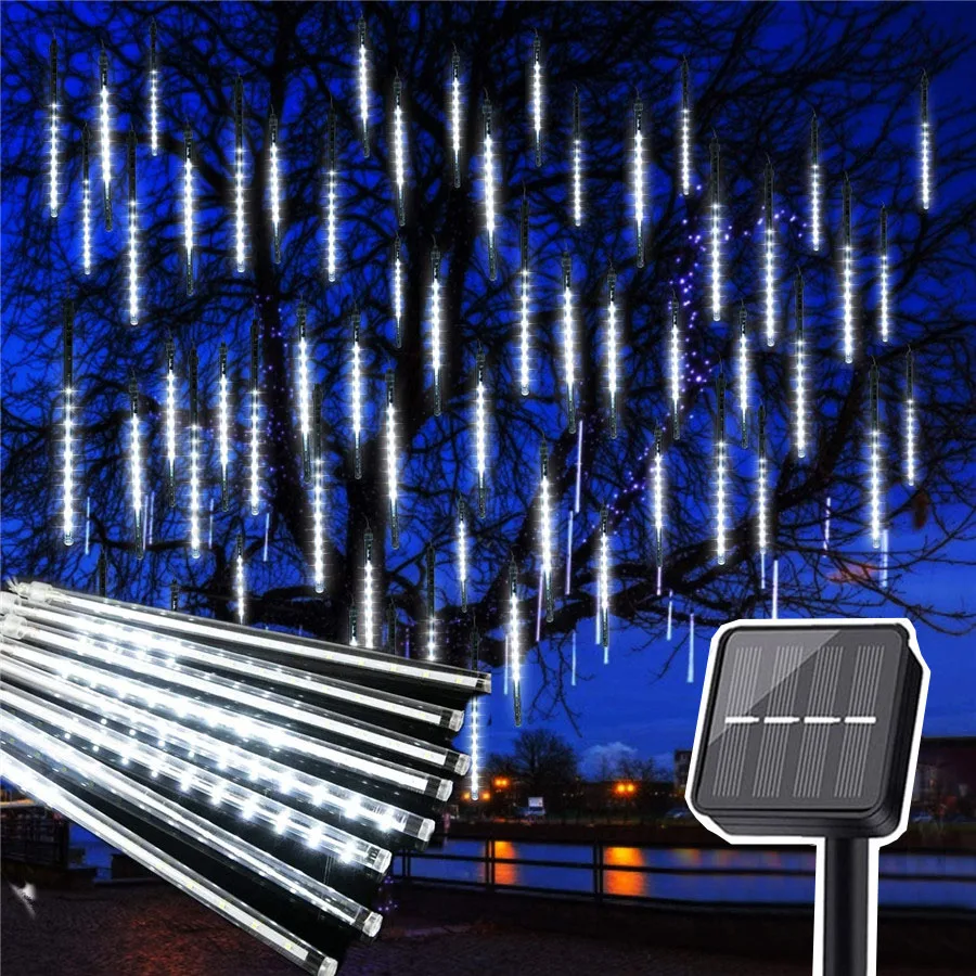 

Outdoor Solar Meteor Shower Rain Light LED Falling Rain Drop Icicle Light Christmas Trees Wedding Party String Light Garland