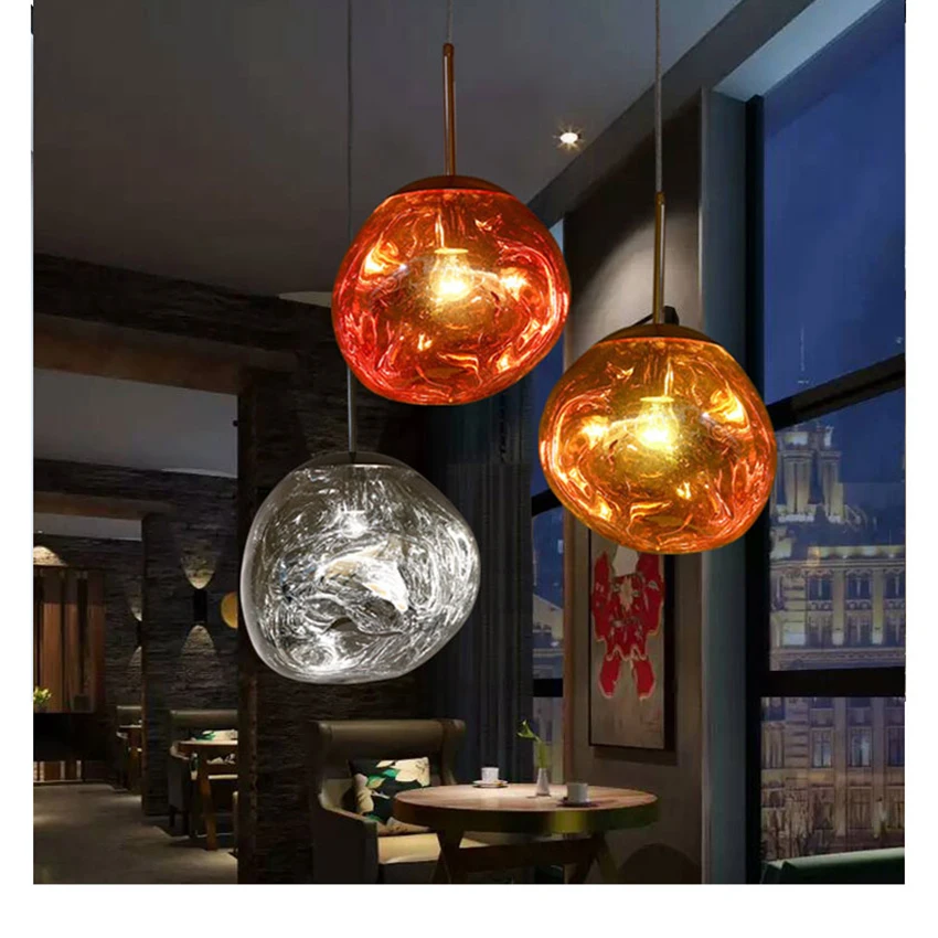 Скандинавская светодиодный Люстра в виде стеклянного шара современный