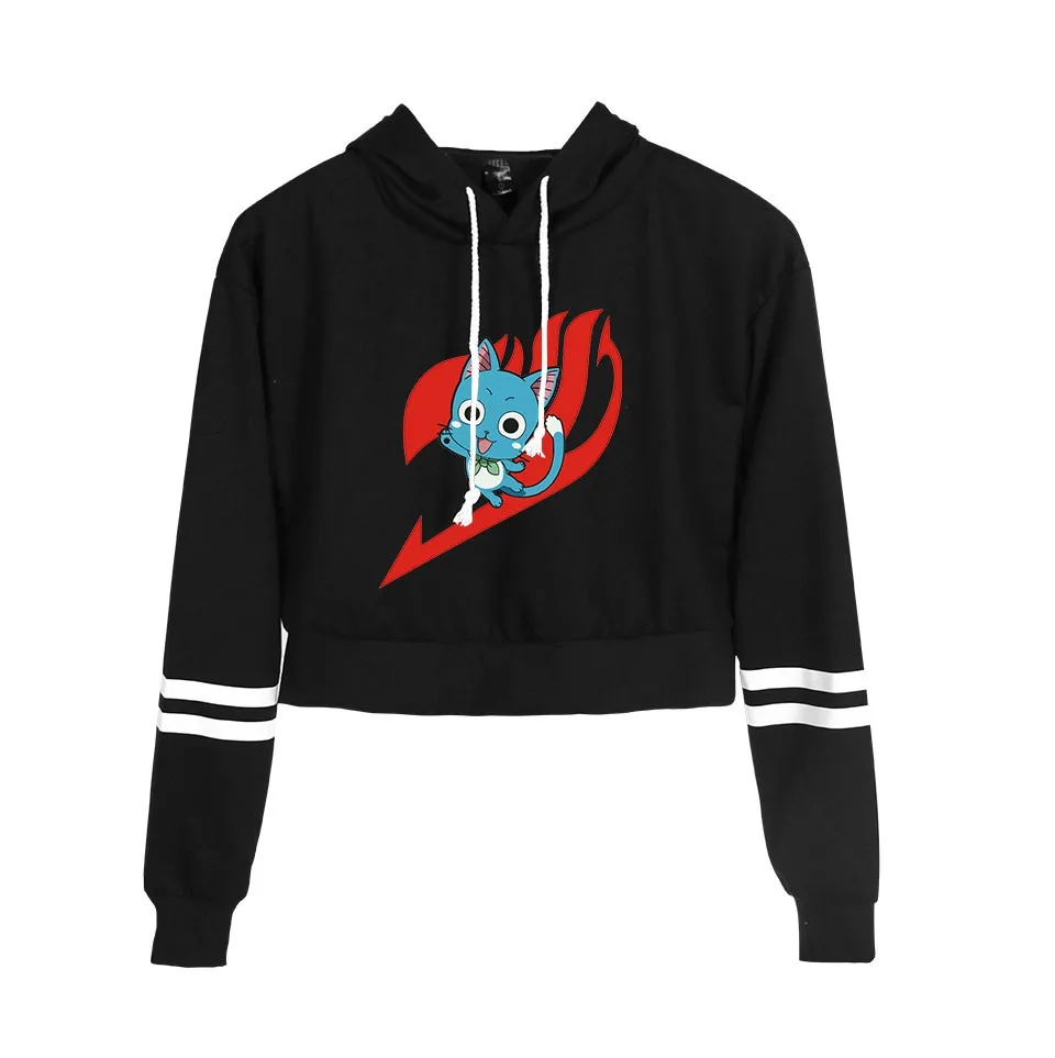

Fairy Tail New Sexy Cropped Hoodie Fashion Trend Crop Top Womens Hoodies Sweatshirt Harajuku Hot Sale Jacket Clothes pullovers