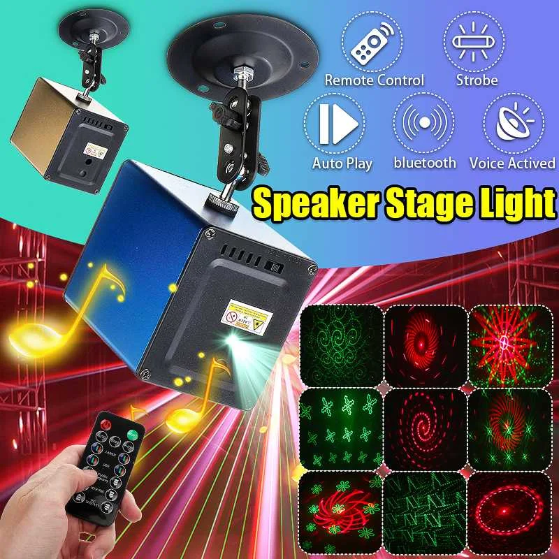 

30W Laser Projector LED Light Show Sound Activated DJ Laser Lights Machine Party Lamp Home Christmas Disco Holiday Event DC5V