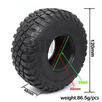 4pcs 120mm 2 2 mud grappler rubber tyre wheel tires for 110 rc crawler trax trx4 trx6 axial scx10 90046 wraith