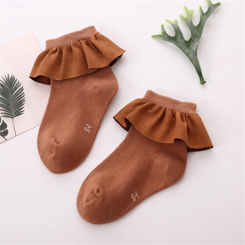 Брендовые Детские короткие носки с кружевным рантом забавные вязаные принцессы