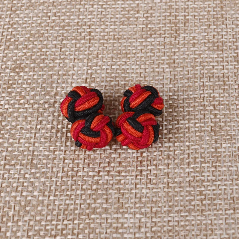 Linbaiway запонки Шелковый узелок Для мужчин классический двойной веревка шарик в