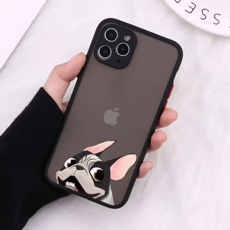 

Cute Pug Dog French Bulldog Phone Cases Matte Transparent For iPhone 12 Mini 11 Pro XR XS Max 7 8 Plus