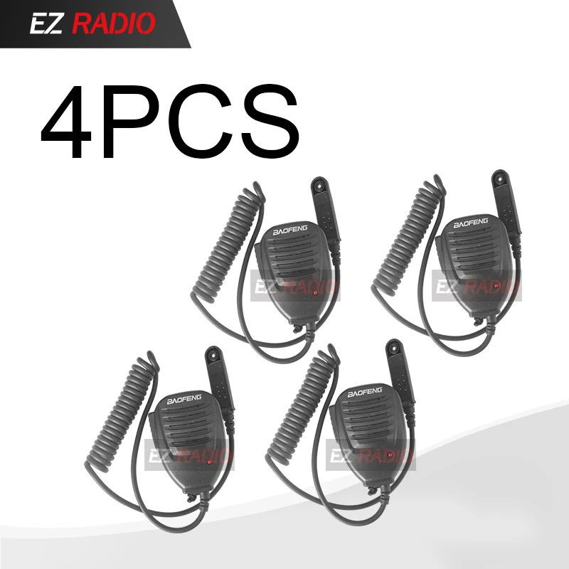 4 PCS BAOFENG Walkie Talkie PTT микрофон динамик для UV-9R BF-A58 BF-9700 совместим с UV-XR UV-9R плюс GT-3WP UV-5S RT6 - Цвет: 4 PCS