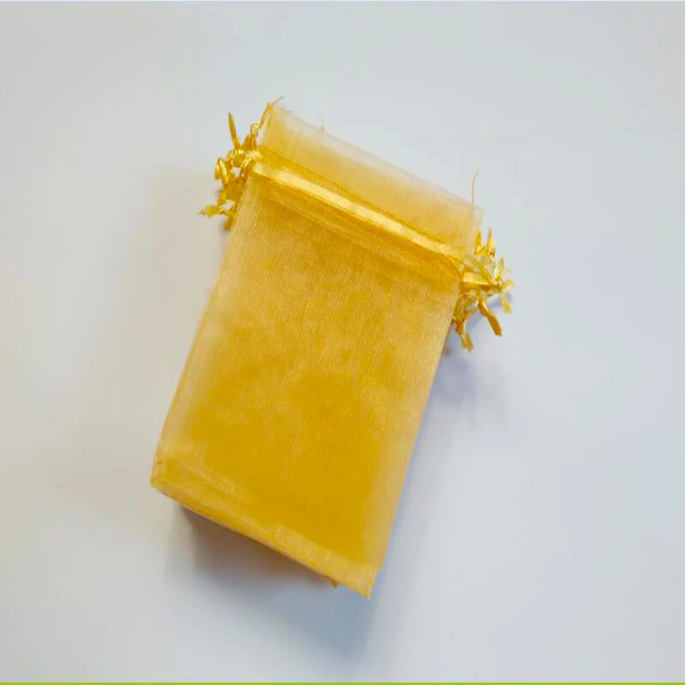 100 шт Золотая Сумка из органзы для ювелирных изделий 7x9 9x12 10x15 13x18 см свадебный