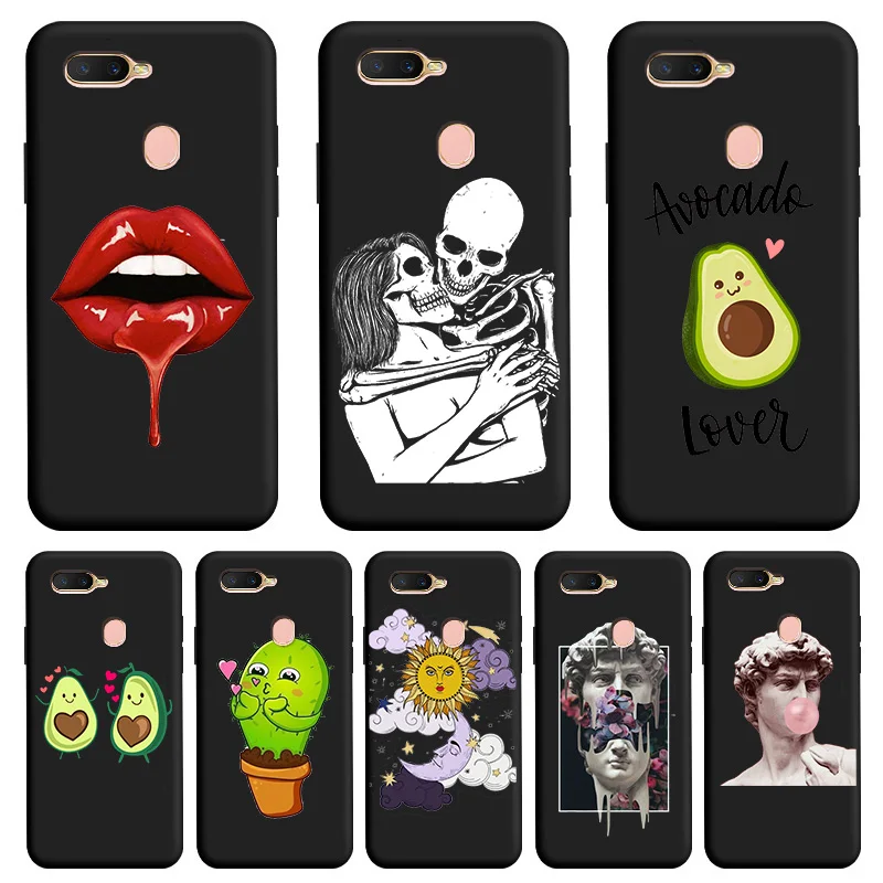 

Personality Black TPU Soft Shell For OPPO A7 A5S A7X F9 Case Personality Tide Shell For OPPO A7 A5S Case Silicone Edging Shell
