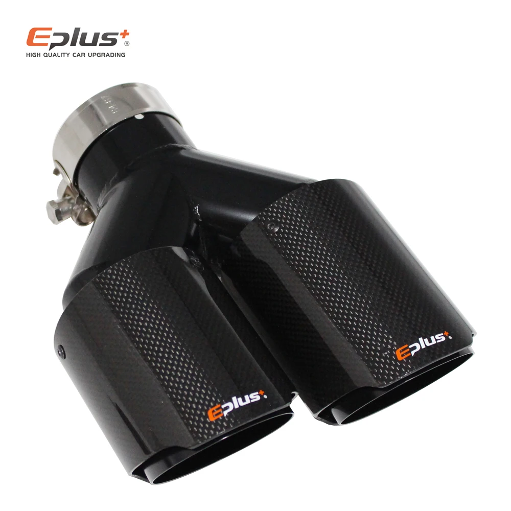 EPLUS автомобильный углеродное волокно глянцевый наконечник глушителя Y-образный