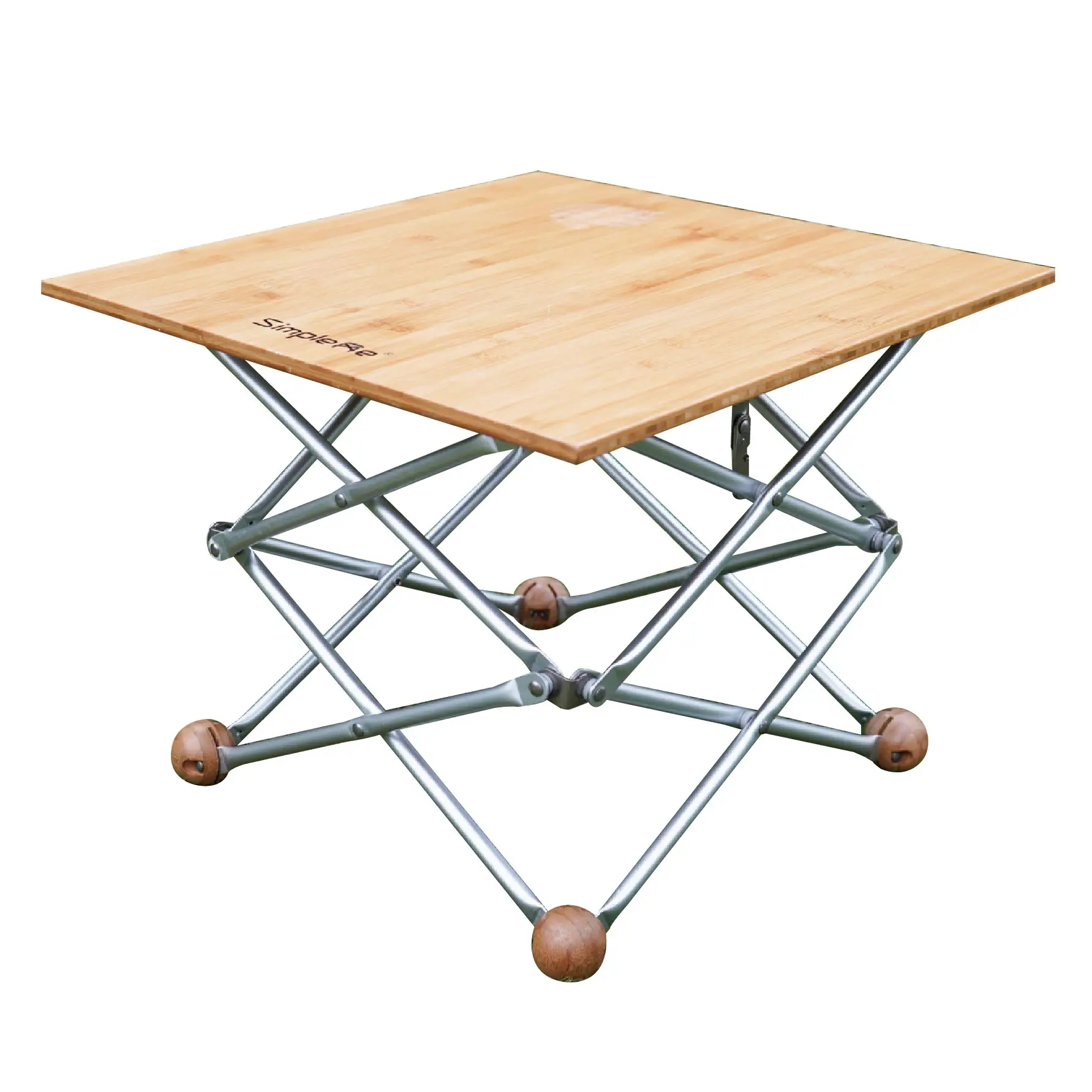 Уличный складной квадратный деревянный стол из бамбука для кемпинга семейный