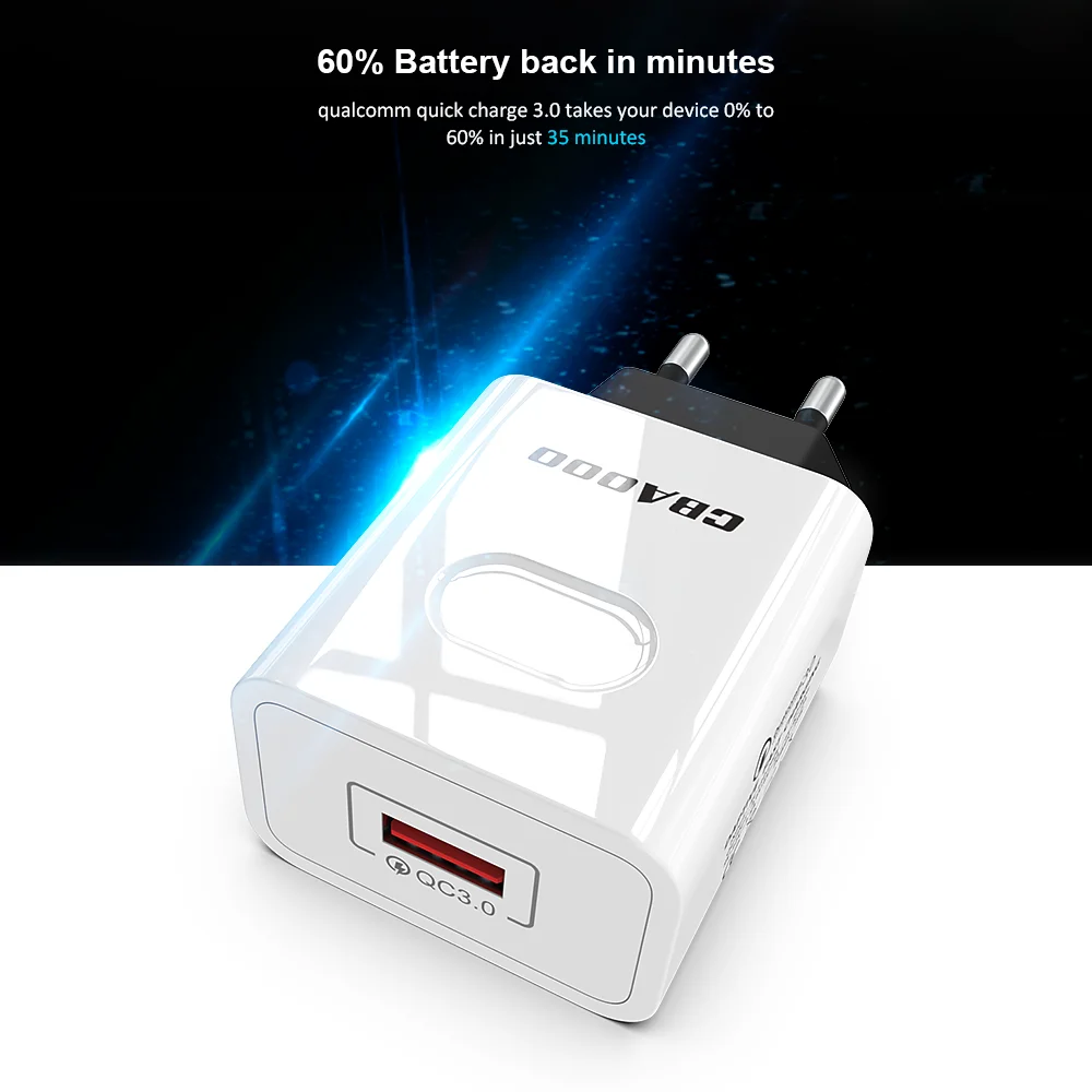 18 Вт USB зарядное устройство EU QC3.0 быстрое настенное зарядное устройство Быстрая зарядка 3,0 портативное зарядное устройство для мобильного телефона samsung s10 Xiaomi iPhone x xr Hua