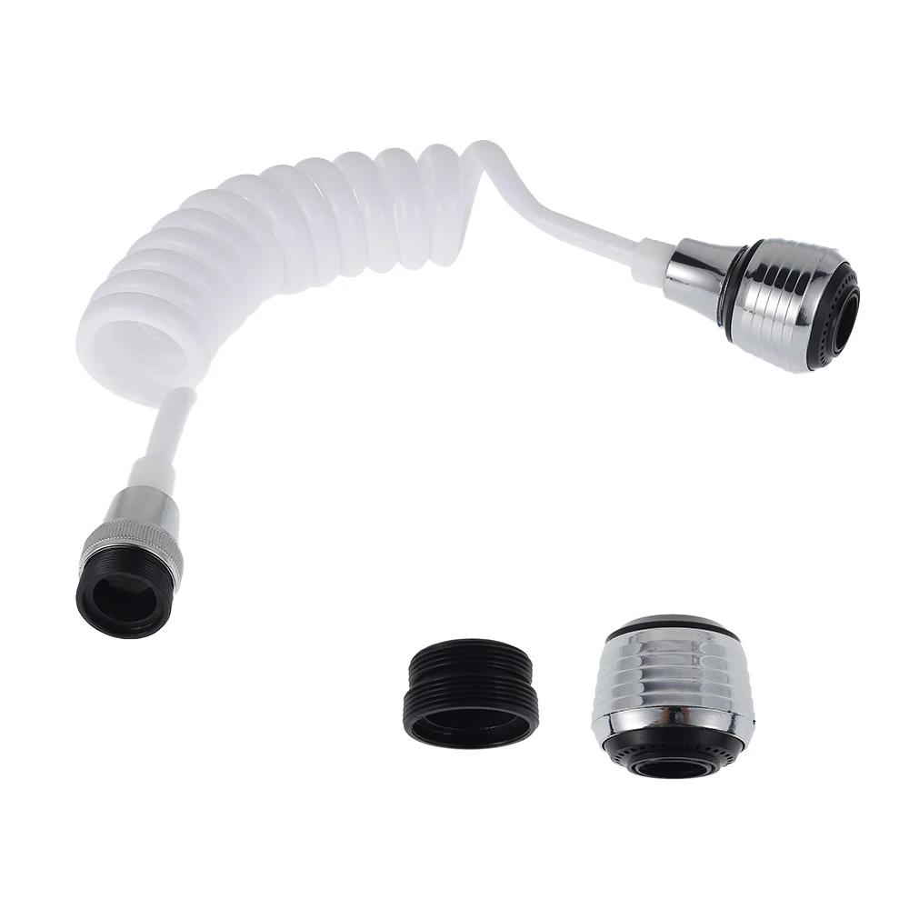 

Kitchen Faucet Extension Extender 360 Rotatable Long Hose Portable Pullable Foaming Spring Tube White 1PC Bathroom Shower Faucet