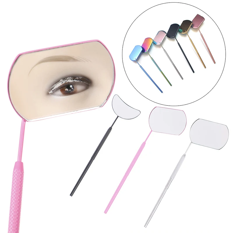 

1PCS Multifunction Checking Mirror Eyelash Extension Beauty Makeup Portable Stainless Steel Eyelashes Tools