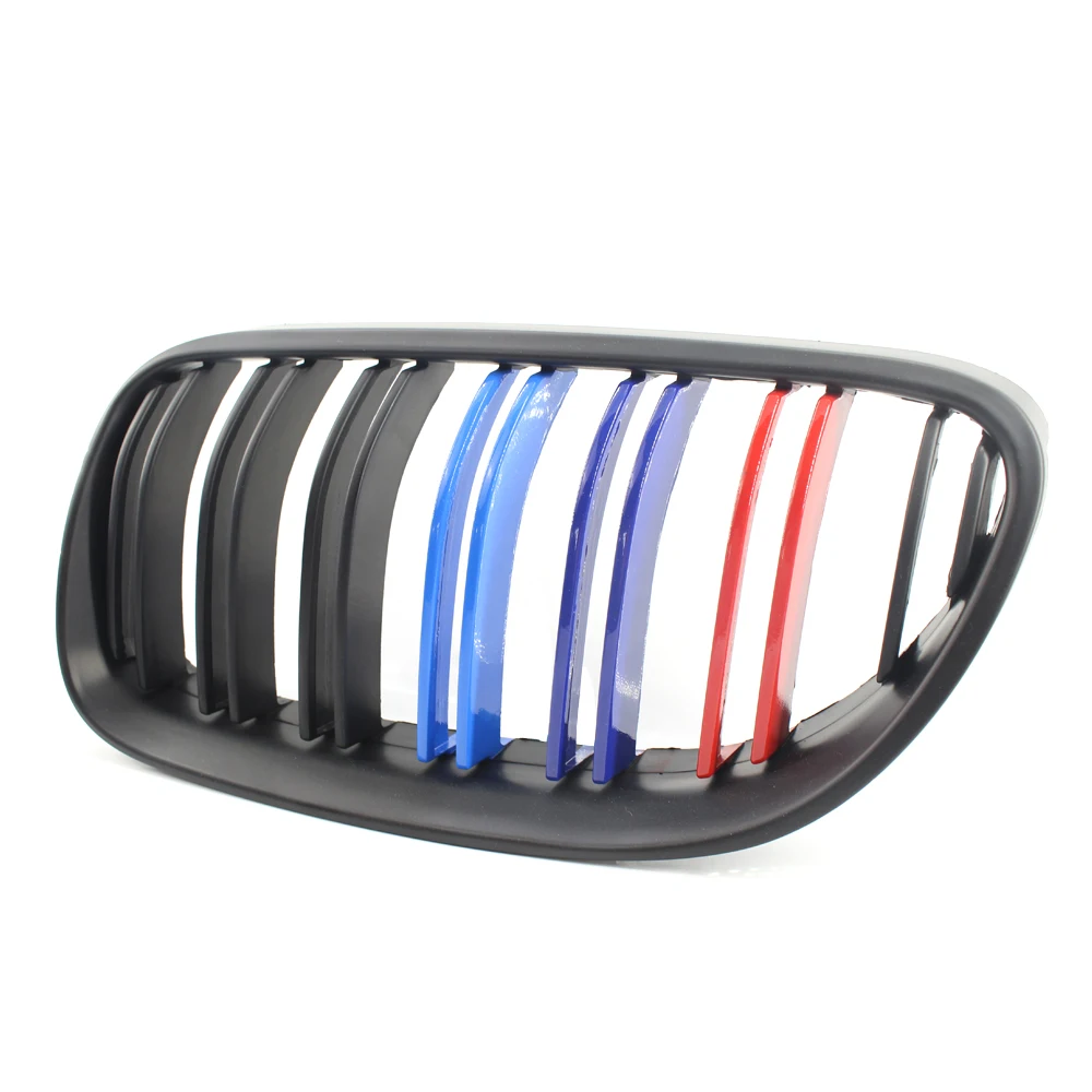 Автомобильный передний почек решетки гриль матовый черный двойная линия M Стиль