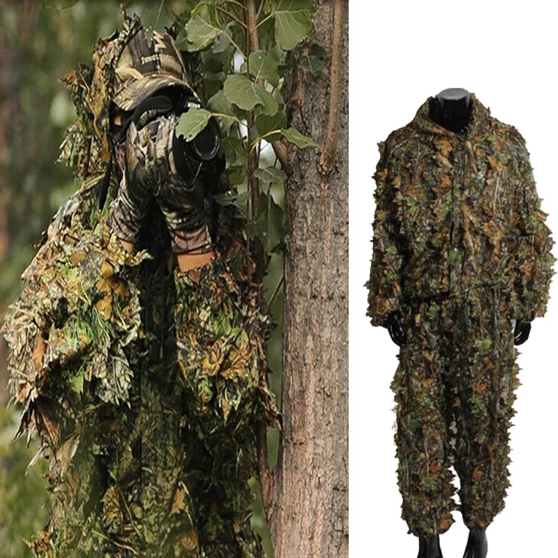 Охотничья одежда 3D кленовые листья гилли костюмы для птиц стрельба камуфляжная