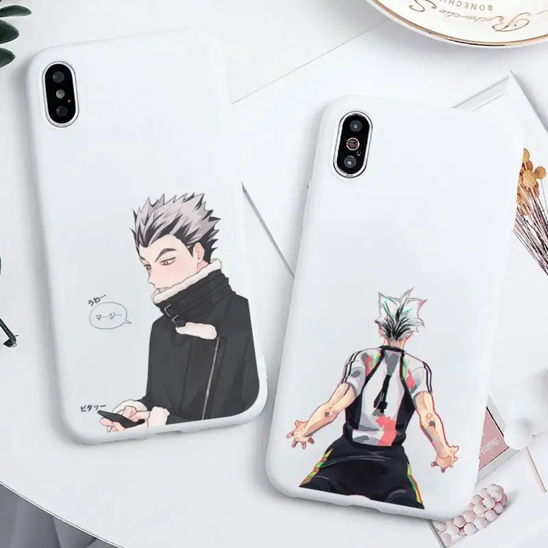 

haikyuu bokuto kotaro anime Phone Case Candy Color for iPhone 6 7 8 11 12 s mini pro X XS XR MAX Plus