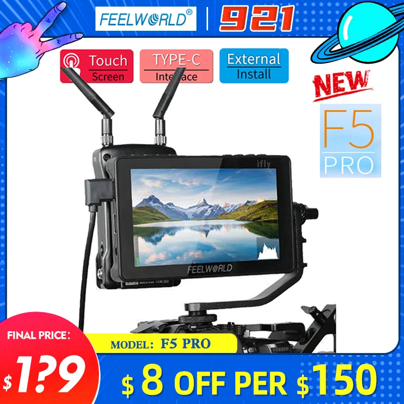 FEELWORLD F5 Pro 4K монитор 5 дюймов DSLR Камера полевой сенсорный Экран IPS FHD 1920x1080HDMI