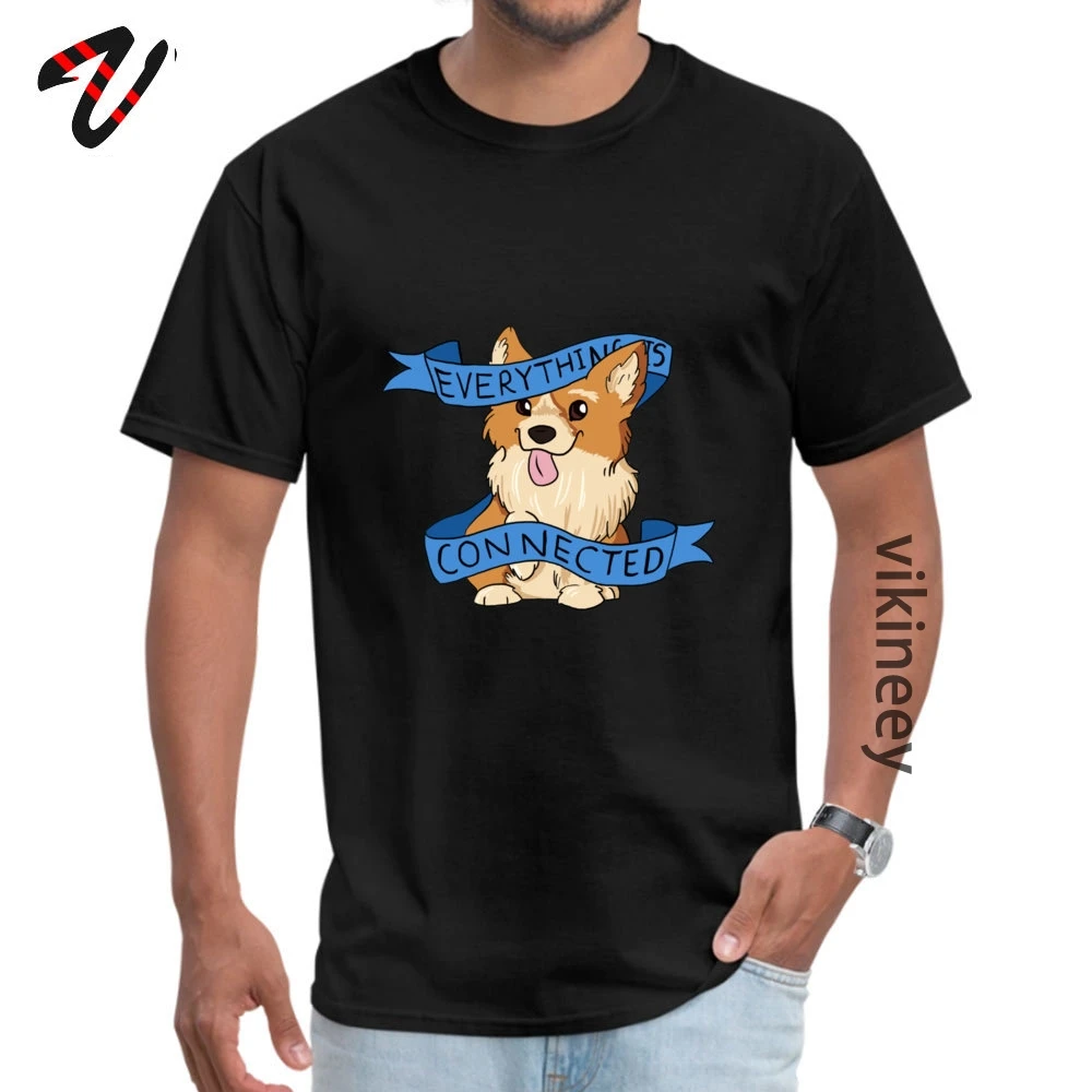 

Oversized Everything is Connected Corgi Top T-shirts Fall Round Collar Hellboy Tops Shirts for Men Tee Shirts Trump