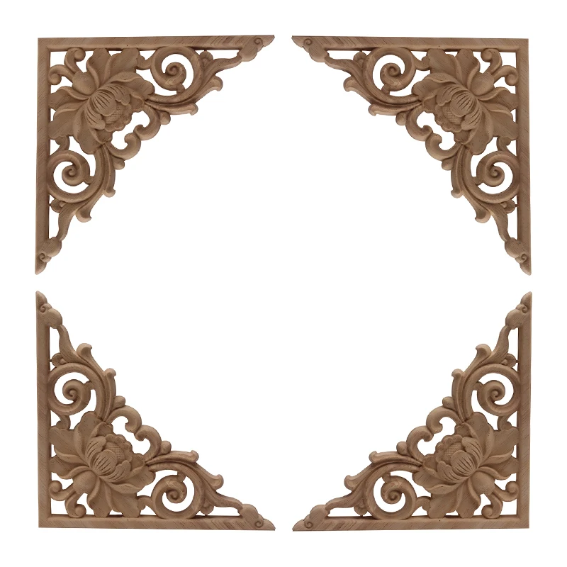 Новые украшения Европейский Неокрашенная древесина Молдинги деревянные фигурки