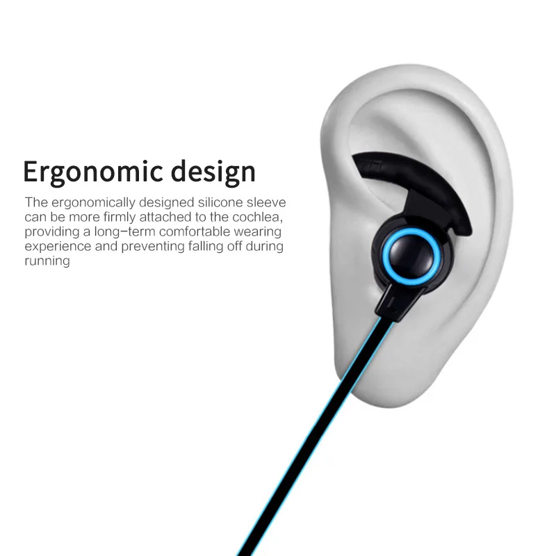 Bluetooth-compatible Sports Earphone Headset Wireless Earbuds Strong Bass Neck-mounted In-ear Earphones For Smart phone | Электроника
