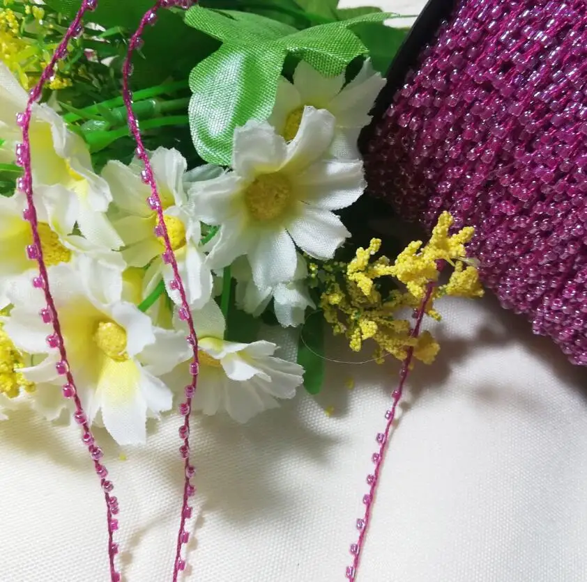 1 м Последние 3D фиолетовые кружевные хрустальные бусины Блестки из бисера ткань