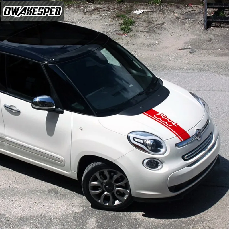 

For-Fiat 500L Limited Edition Car Bonnet Stripes Auto Engine Cover Decor Vinyl Decal Accessories 1 set Car Hood Tail Stickers