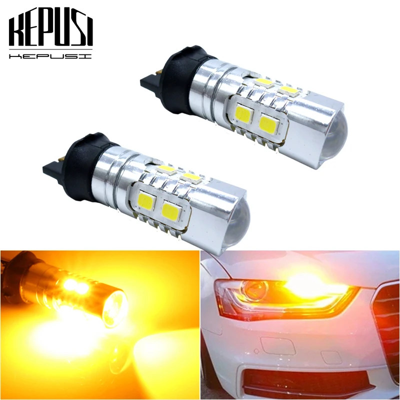 

2x Signal Lamp PW24W PWY24W Led Bulbs Super Bright 10 SMD Pw24w Led Canbus For Car DRL Daytime Lights 12V Amber Xenon White