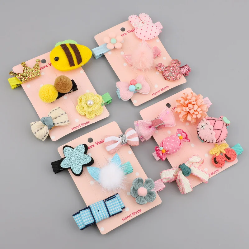 Cute Kids Hair Clips for Children Girls Pins Barrettes Bow Heart Star Flower Baby Hairpin Accessories Claw 5/6pcs | Красота и