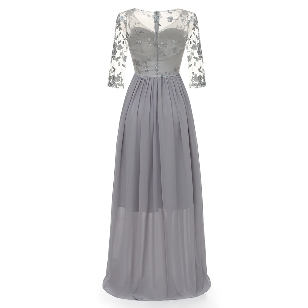 Женское вечернее Макси-платье плюс размер элегантная Цветочная вышивка Vestidos