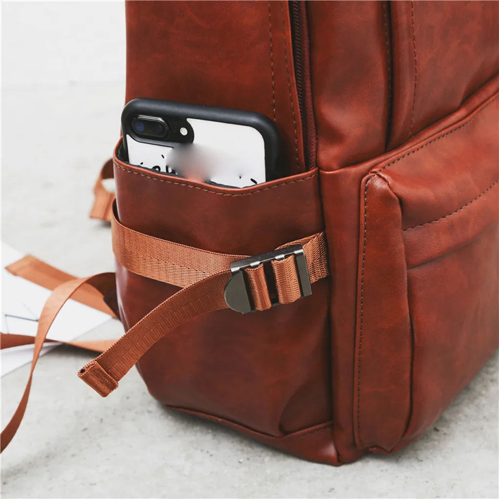 

2019 New Brand laptop backpack men leather backpacks Large Capacity Computer Travel Out of Student Bag Daypacks mochila male
