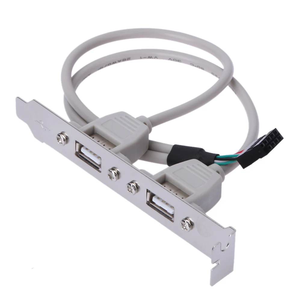

Внешний 2 порта USB задняя панель кронштейн материнская плата Кабель USB 2,0 Соединительный кабель адаптер Компьютерные аксессуары белый