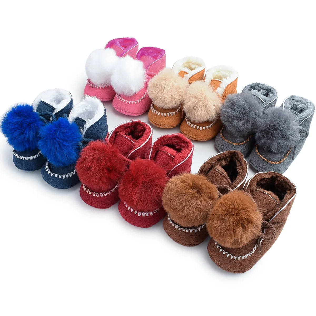 Ins Newborn Baby Warm Cotton Boots Girl Boy Casual Shoes First Walkers Newborn Cute Non-slip Soft Sole Shoes Autumn Winter