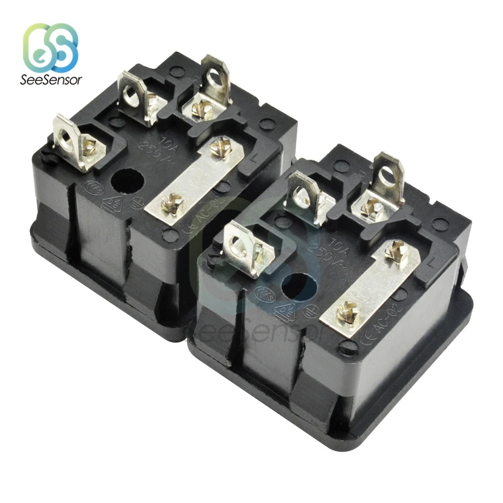 10A 250VAC 3 Pin AC 02 03 входной разъем Мощность Разъем гнездо держателя плавкого