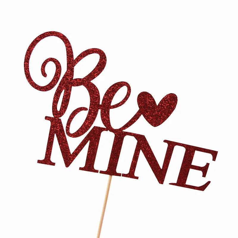 Топпер для торта флаги Be Mine блестящий бумажный кексов украшение дня рождения
