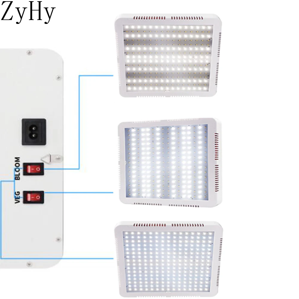 New LED Double Switch Red Blue And Warm White Light Plant Growth Light Full Spectrum 1500W 2000W Plant Light Warranty 5year