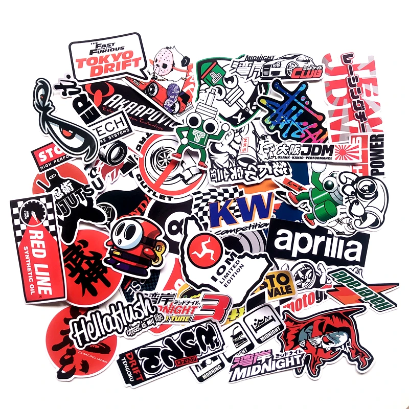 

40pcs/set Cartoon Stickers Motorcycle Decals for Motorcycle Helmet Laptop Suitcase Skateboards Guitar Graffiti Stickers