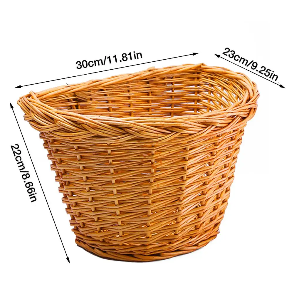 

Bicycle Basket Food Basket Pet Basket Basket + PP Connector 30 * 23 * 22cm Made From Natural Vines Bicycle Accessories