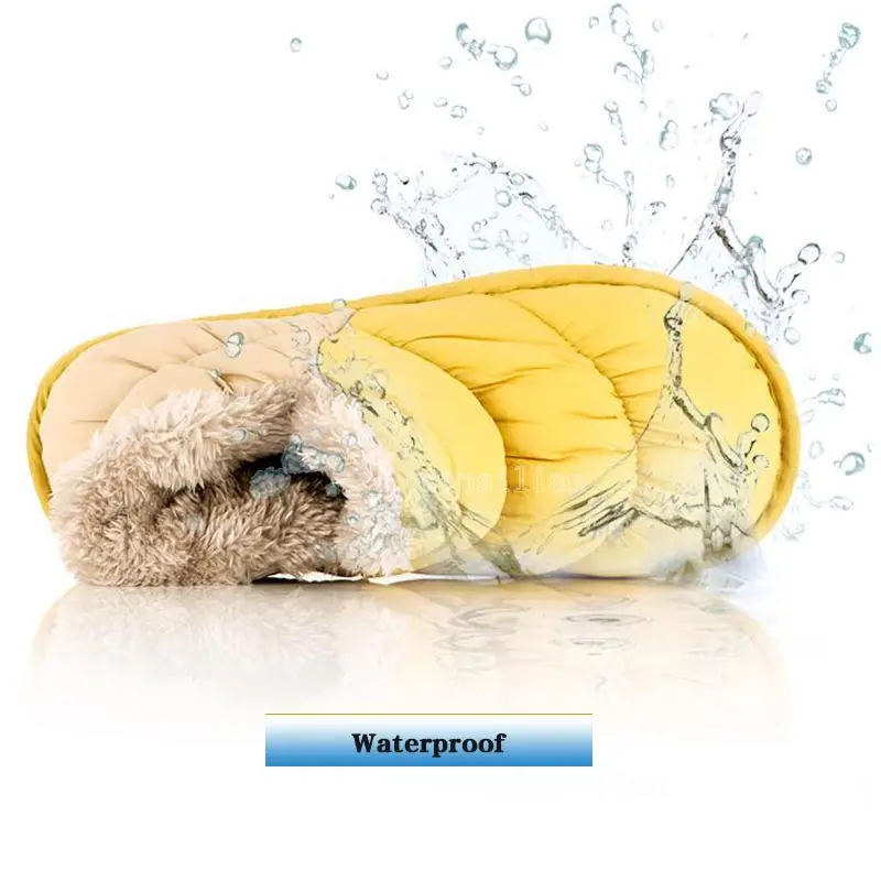 Тапочки Женская зимняя обувь женские Водонепроницаемый пушистым мехом Домашние