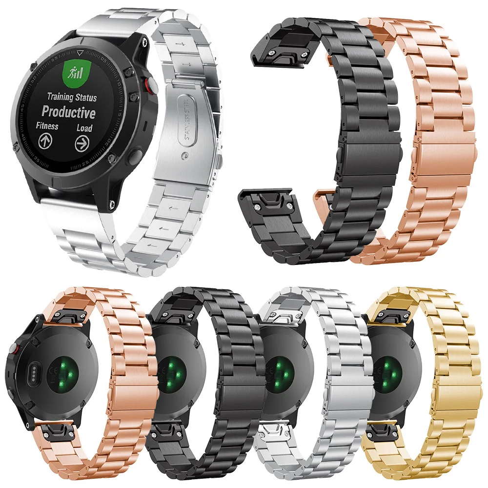 18mm 20mm 22mm Metal Steel Strap for Garmin Vivoactive 4S/4/3/Venu/2/SQ/Vivomove HR Watch Band Bracelet for Forerunner 245 Belt
